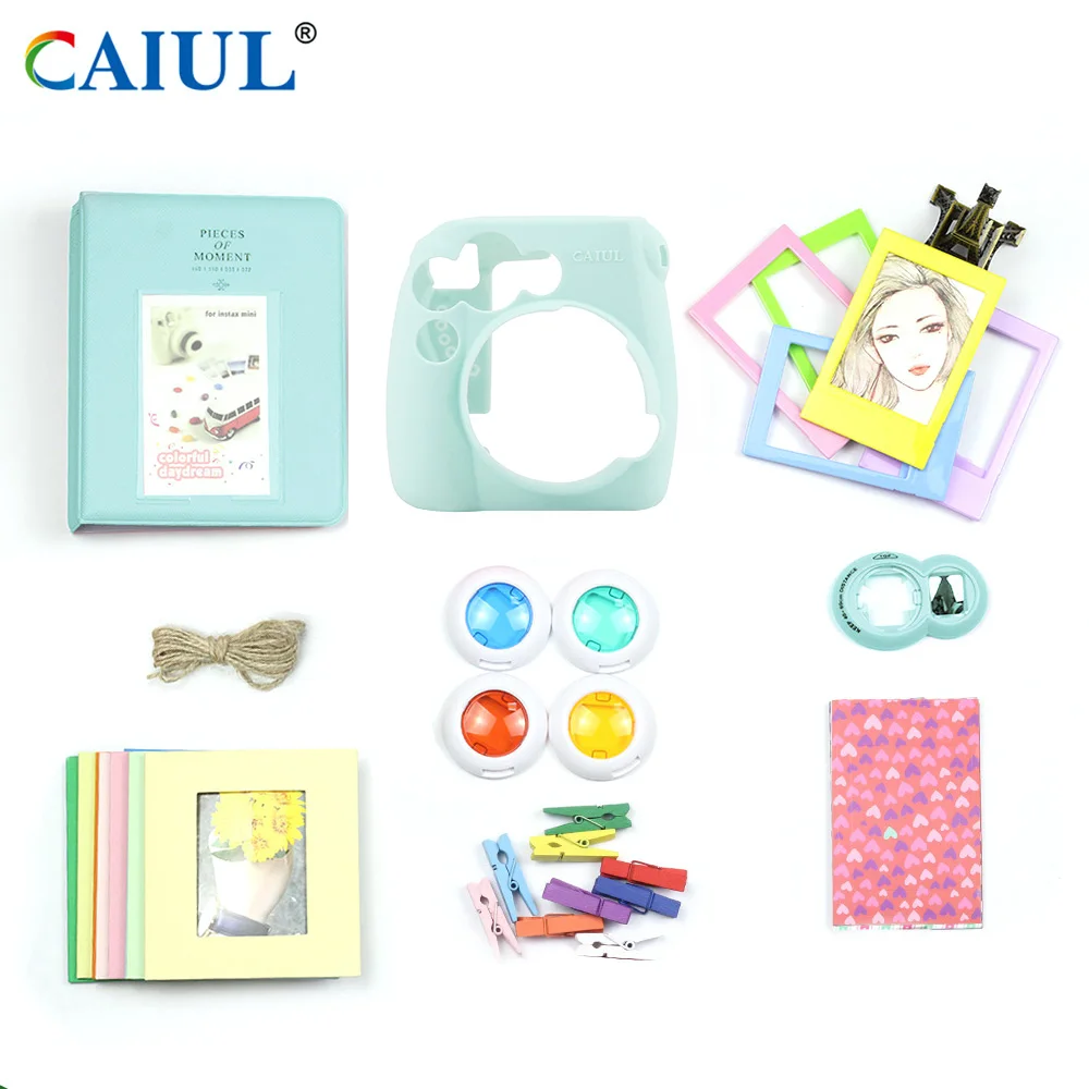 

Caiul New Arrival Fujifilm Instax Mini 8 / Mini 9 Instant Camera Accessories Bundle, Red / blue / grey / green