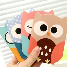 Novelty Owl Cartoon Animals Mini Notebook Diary Pocket Notepad Promotional Gift Stationery Fod