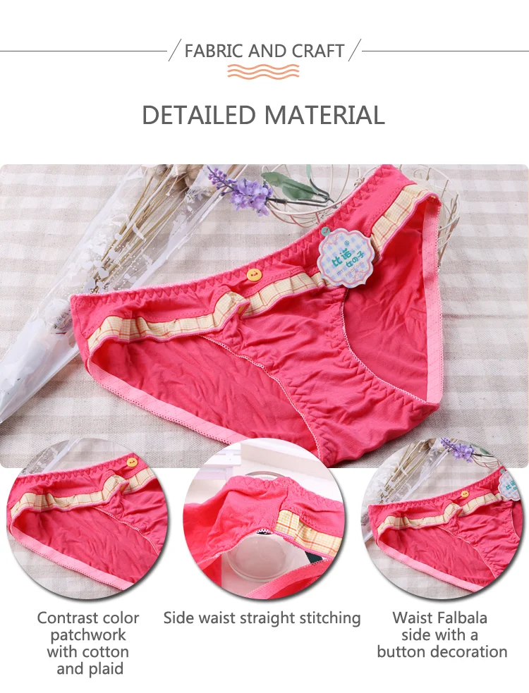 New Design Young girl patch work plaid bralette underwear sexy lingerie