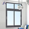 Powder coated double glazed glass aluminum sliding window with mosquito netting