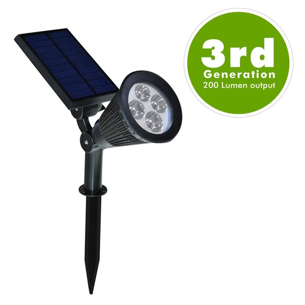 2 in 1 Adjustable ABS Waterproof Multi-color RGB 2W LED Solar Garden Light Spotlight