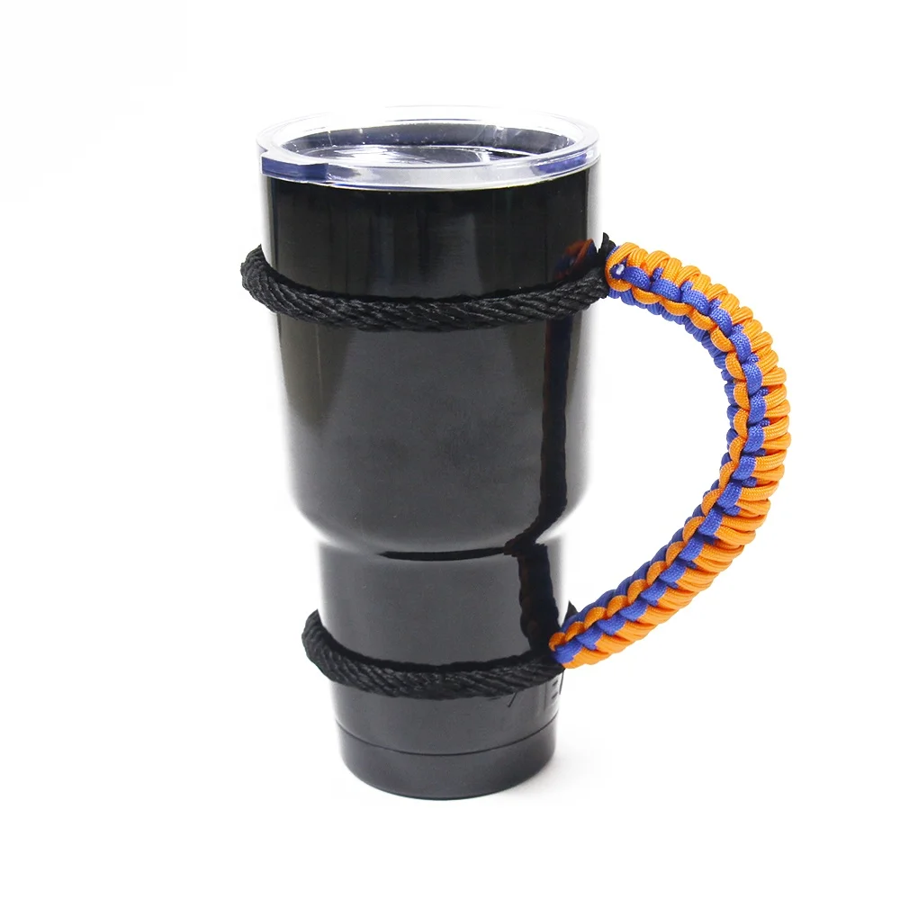

Camping Hiking Tools Bike Carrier 550 Cord Tumbler Handle, American flag color cup holder