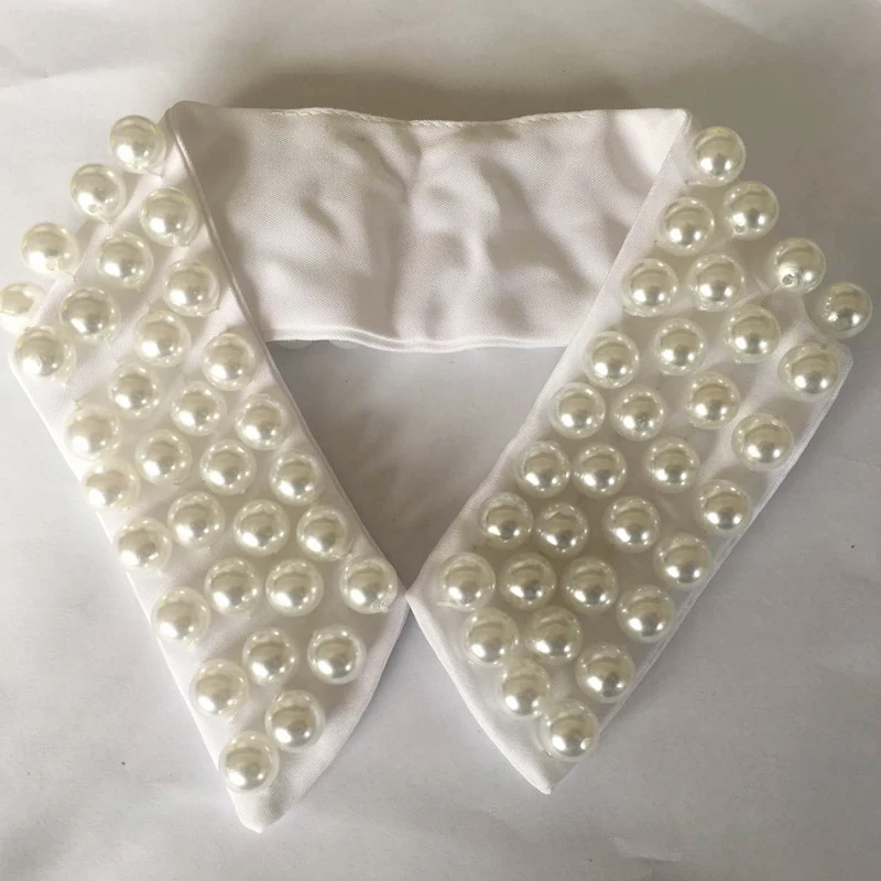 

Fashion Retro Women White/Black Pearl Handmade Collar Pearl Necklace, Black,white,green