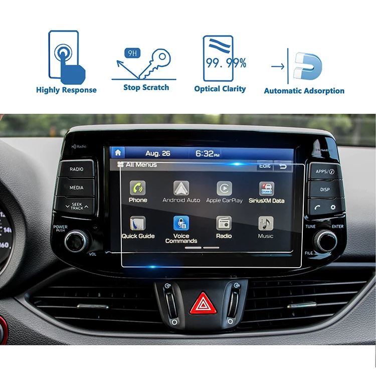 

Car Navigation 9H Tempered Glass Screen Protector 8 Inch for Hyunda Elantra Tuson Solaris Protect Car Screen Glass