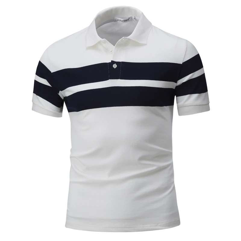 Fashion Mens Casual Polo Shirt Stripes Short Sleeve Men Tops