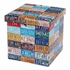 modern PVC printed 15" foldable storage cube ottoman stool puff