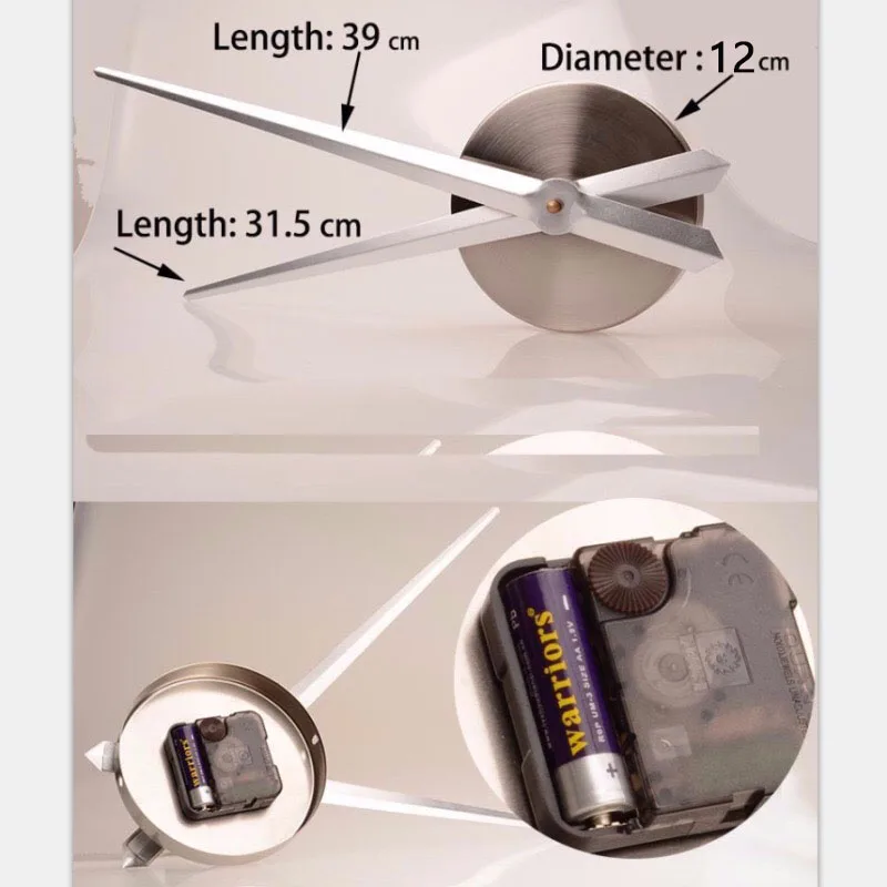 Novelty modern design home decorative wall sticker clock 3D frameless large DIY wall clock