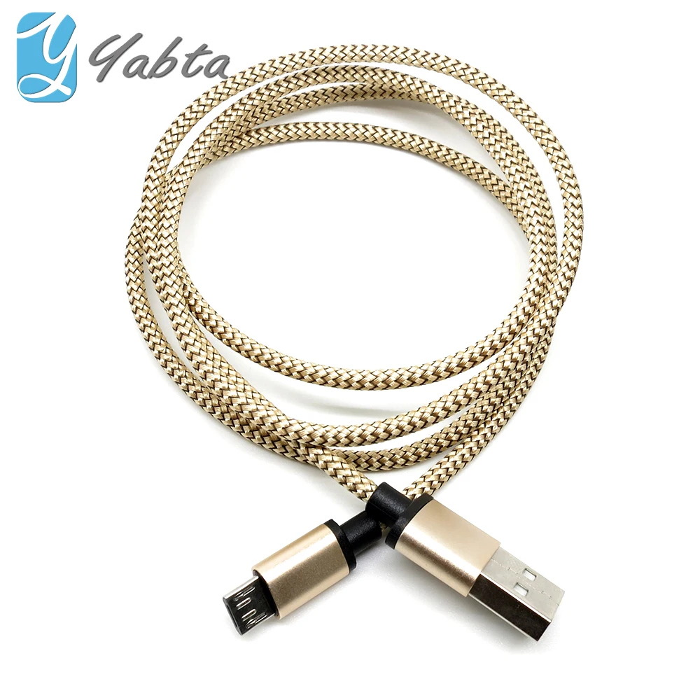 Yabta Nylon Braided Cable Charger For Android Phone V8 5Pin Micro USB Rope Data Charger Cable