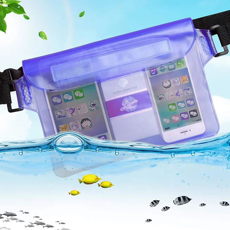 

Best selling cell phone Adjustable Waist Strap swimming Water proof Dry Pouch Underwater smartphone clear Bags Case for iphone