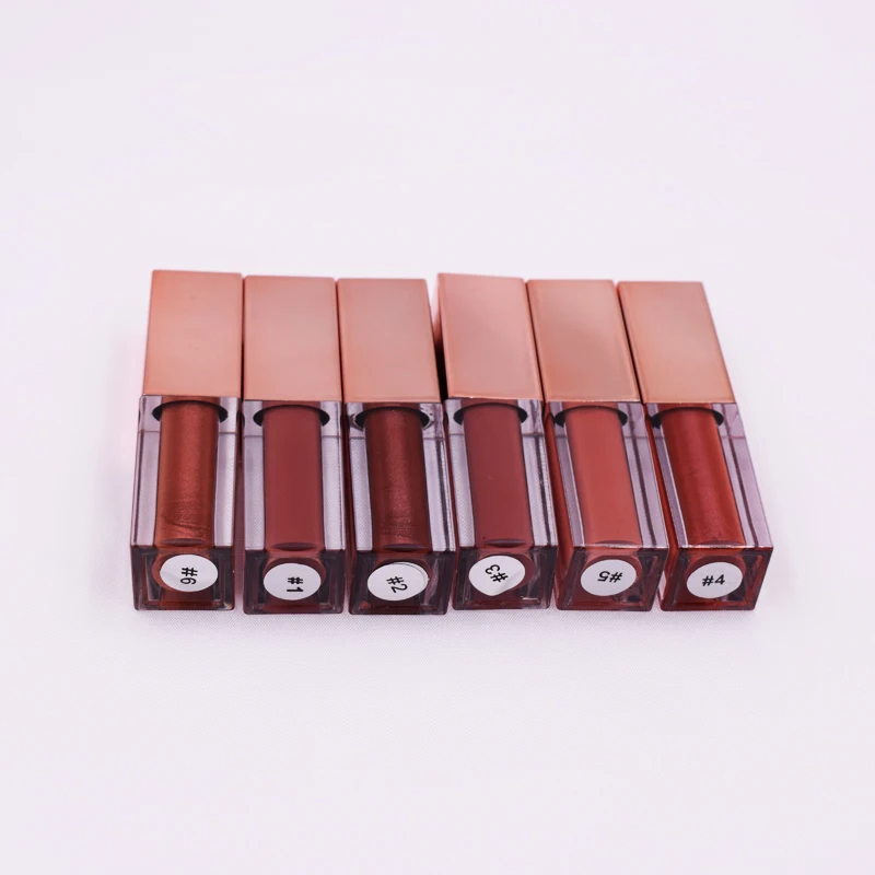 

Private label shiny lip gloss make your own logo 6 colors glossy shimmer lipgloss