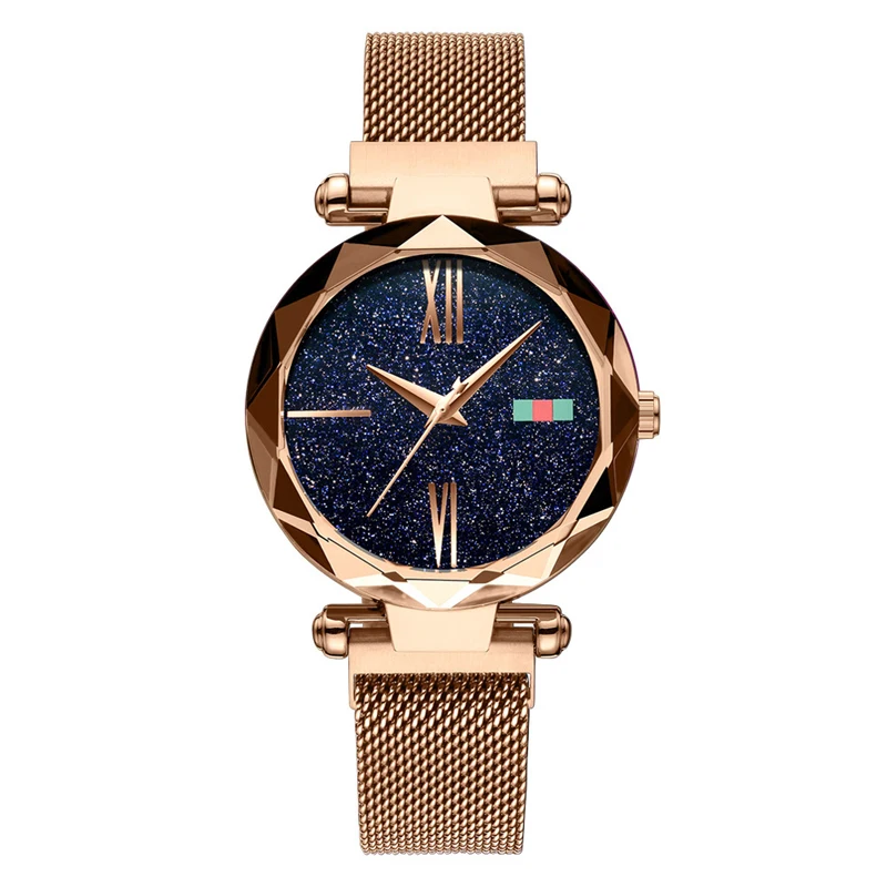 

Ladies Popular Starry Sky Luxury Bracelet Watches with Magnetic Mesh Strap, Colors
