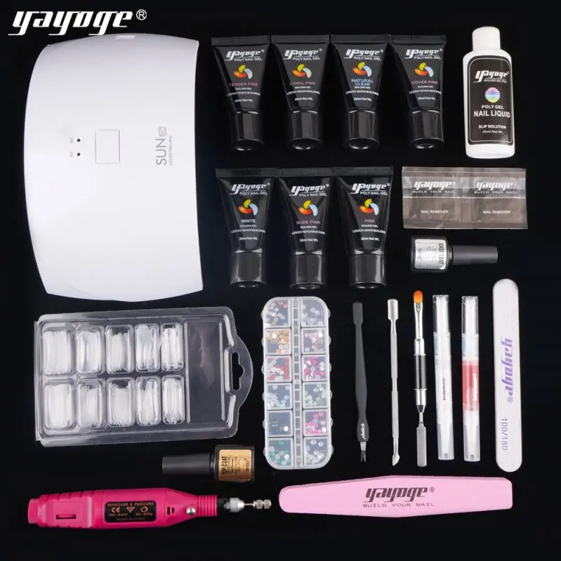 

salon Daily Care Gel Nail Polish Kit With Uv Light Lamp acrylic nail set supplier acrylic hard gel