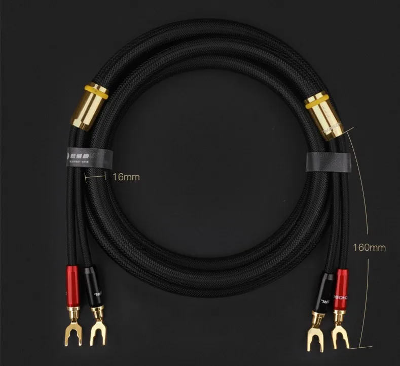Choseal HIFI single crystal copper U type connect Amplifier speaker cable  Oxyacid Free Copper