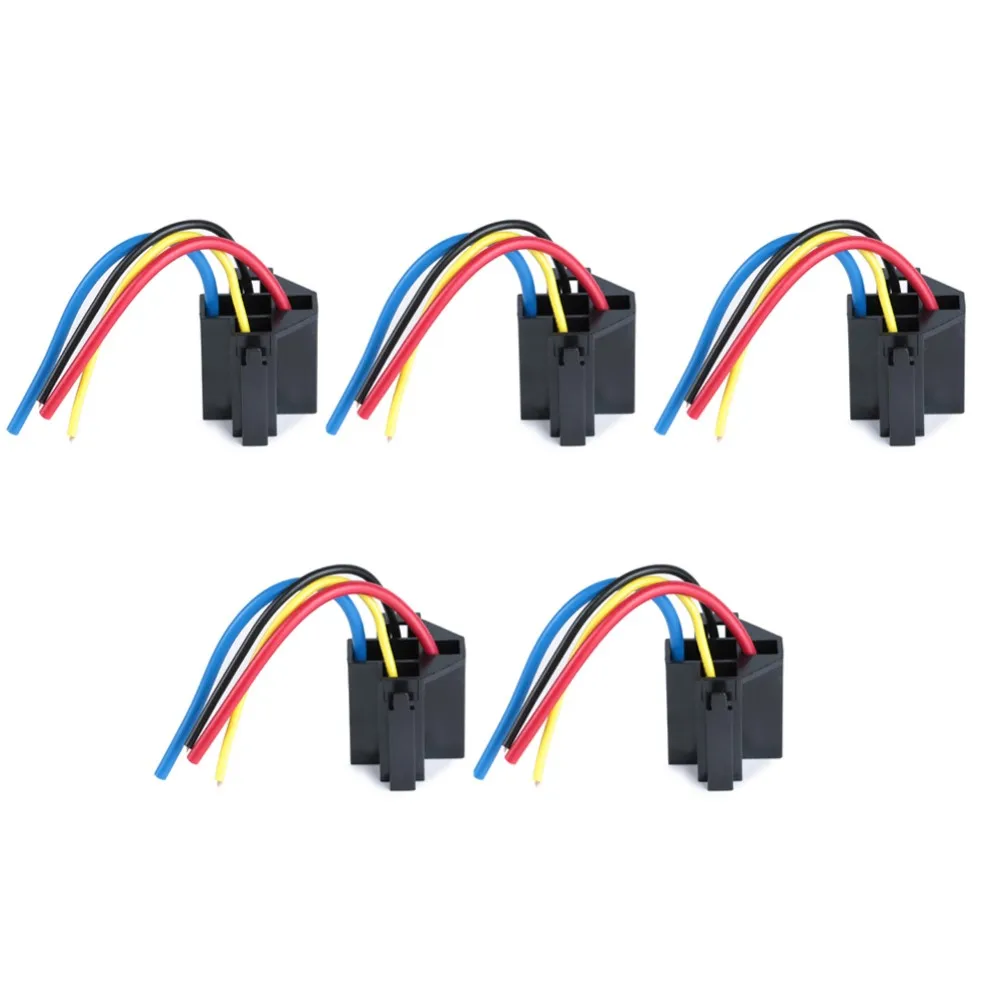 Diagram 5 Pcs Car Relay Socket 12v 30a 40a 4 Prong 4 Wire Relay