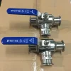 Stainless Steel SS304 2way 3way tri-clamp ball valve with ptfe gasket