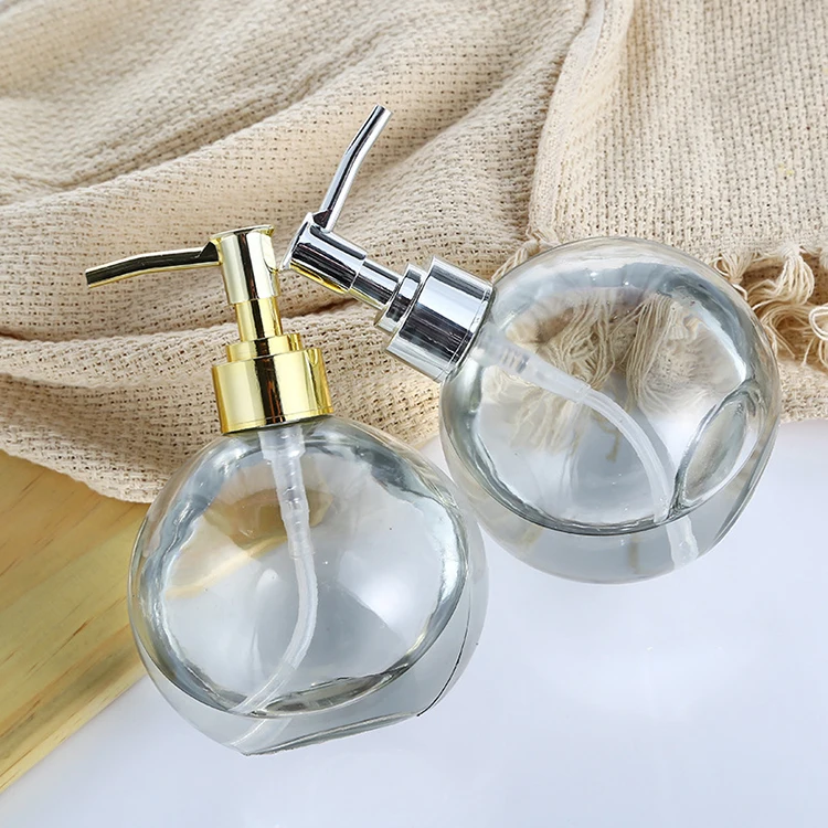 400ml Clear Round Spherical Glass Soap Dispenser Bottle Buy Bathroom