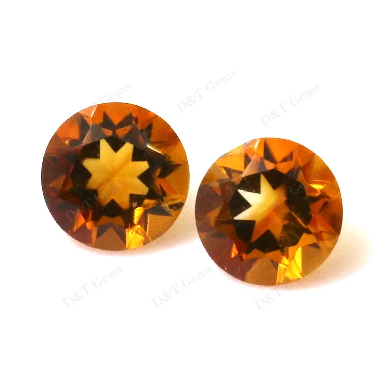 4.25 mm redondo Natural de Madeira Amarillo Citrina Gemas Piedras Preciosas