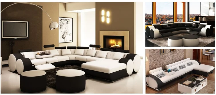 modern sofa office reception sofa modern style leather black wood sofa set