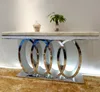 Living room furniture set stainless steel furniture top quality luxury marble modern wall console table