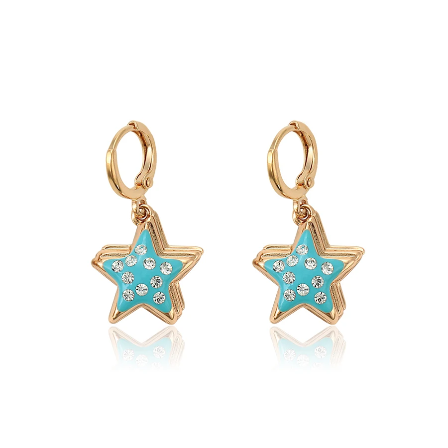 

26463 xuping star shape design earrings with zircon stone, eardrops for ladies