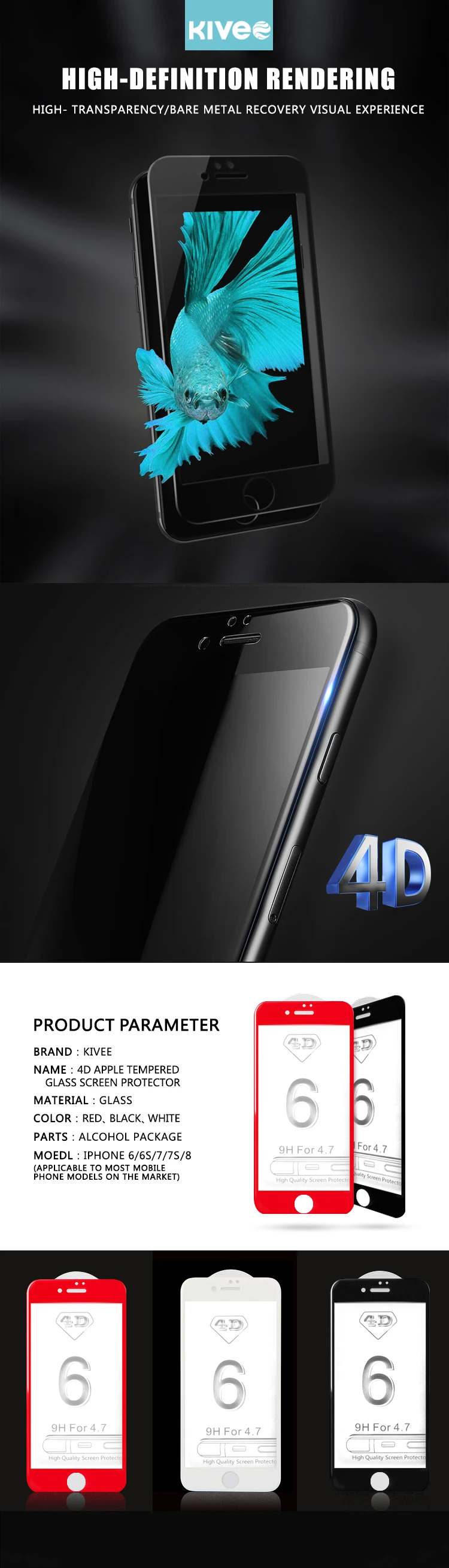 Precio Bajo 9 H Dureza 4d 7g 4.7 Pulgadas De Teléfono Celular Protector De  Pantalla De Vidrio Templado Para Apple Iphone 8 - Buy 4d Protector De  Pantalla Product on Alibaba.com