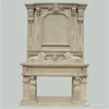 Antique Stone Cultured Marble Artificial Double Tier Fireplaces Mantel Surrounds