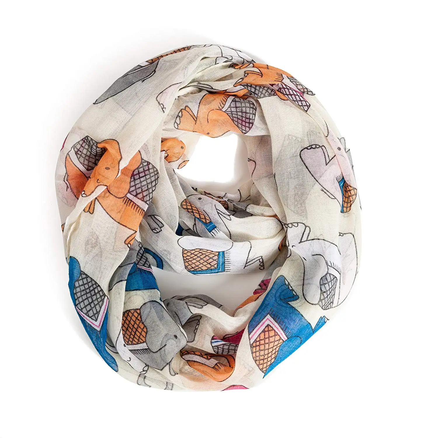 DGYEG44 Elephant Printing Scarf Kids Warm Soft Fashion Scarf Shawl For Autumn Winter