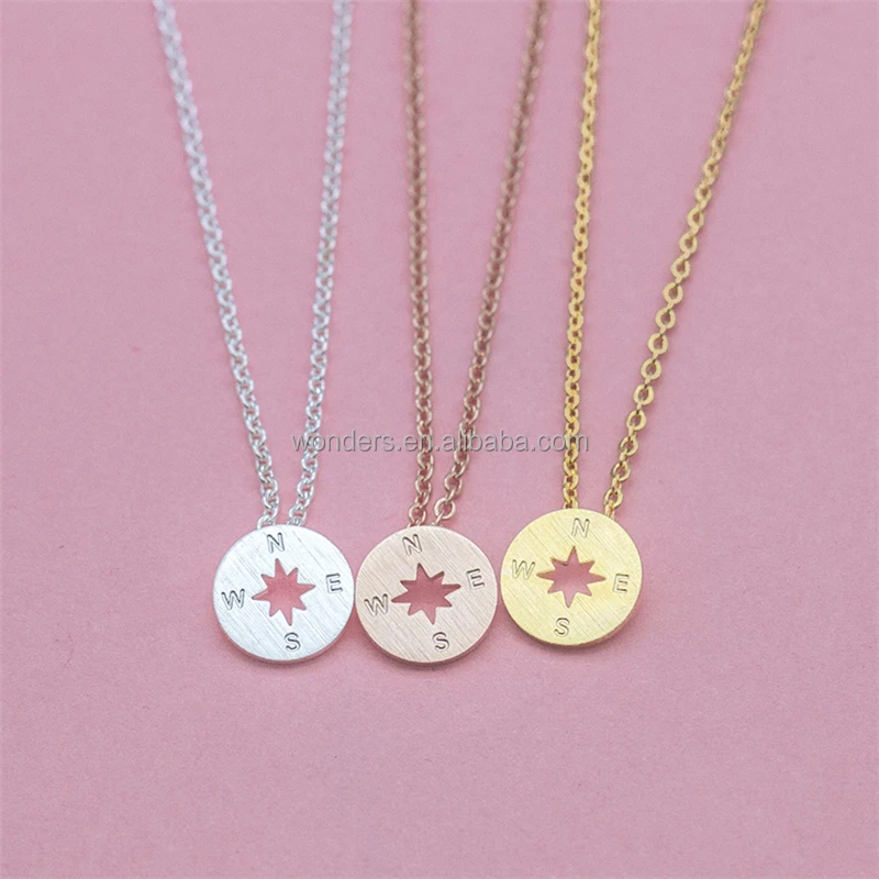 

Minimalist Compass Necklace Friend Jewelry Fashion Necklaces 3Colors Available