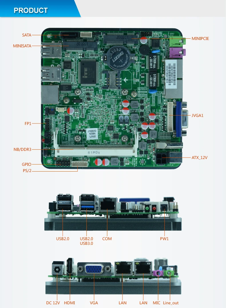 Intel Cpu J1900 4 Core Board Nic Lan Dual Ports Desktop