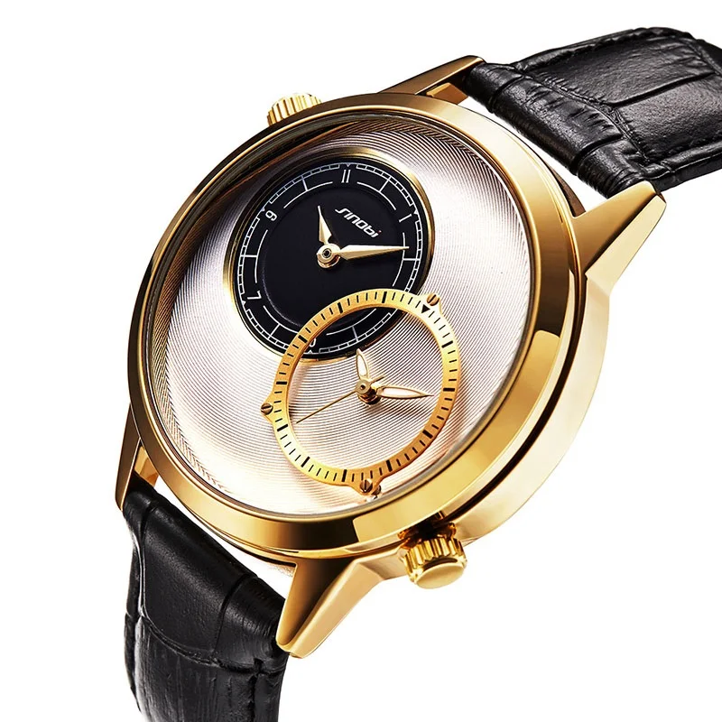 

SINOBI Watch Men 9625 Top Brand Luxury Business Wristwatch High Quality Leather Watches Men Wrist Clock Relogio Masculino, 2-color