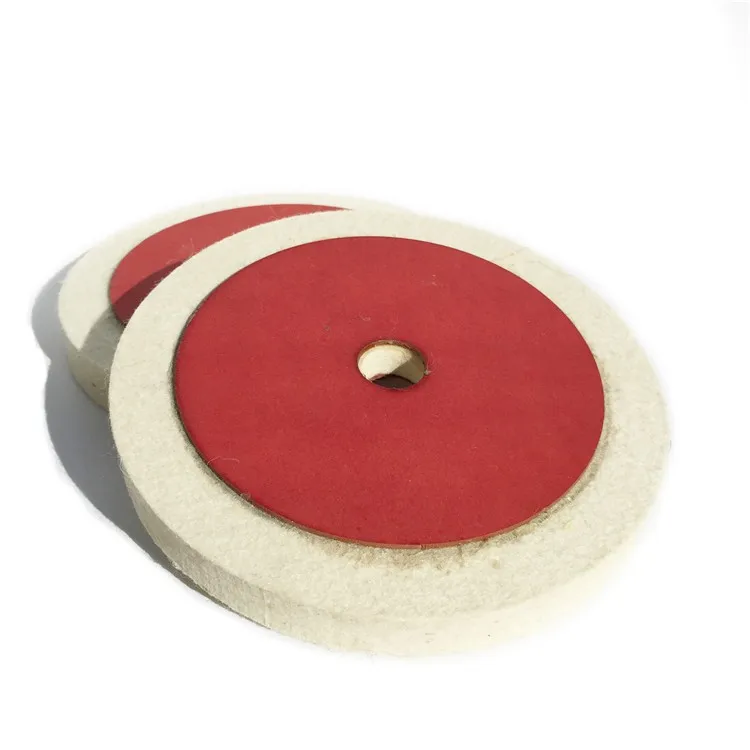 7inch Wool Felt Polishing Wheel With Red Paper For Stone Polishing