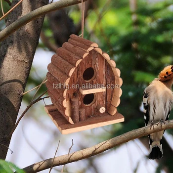 Liguang Wooden Hanging Natural Bird House Nest Aviary Factory