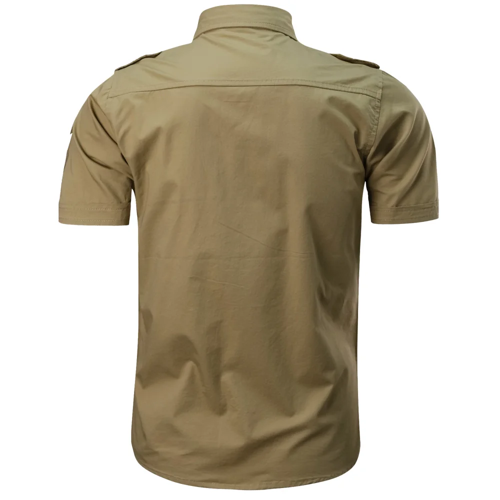 Brand New 100 Cotton Military Cargo Shirt Men Short Sleeve Plus Size