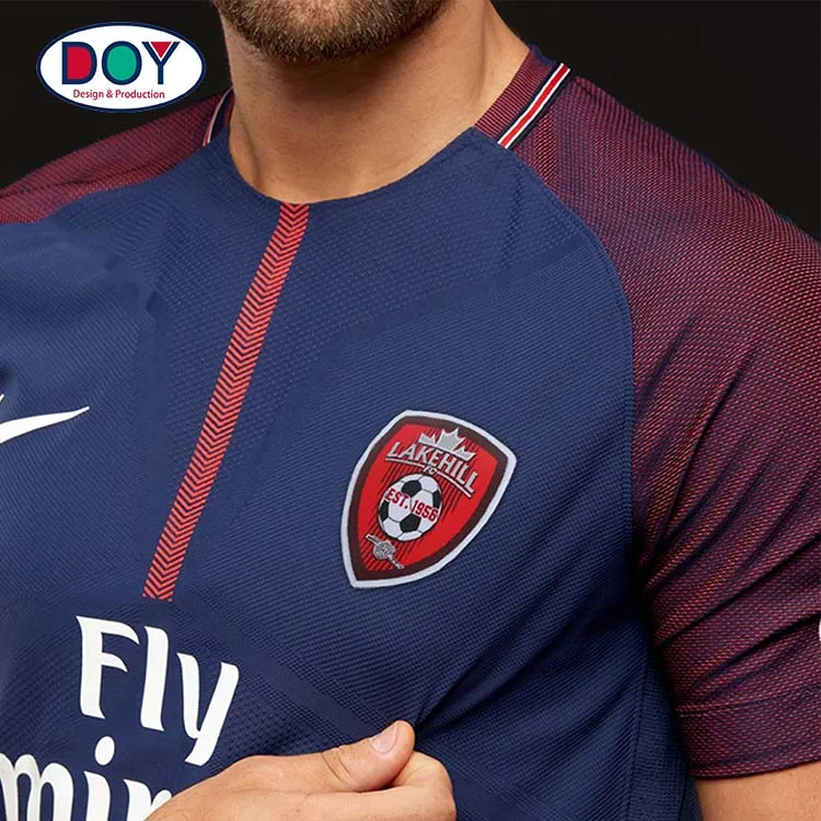 Badges Maker Iron On Custom Football Club Name Logo Soccer Jersey Woven Crest Patches For