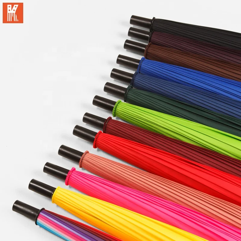 

Double creative long handle windproof straight custom travel umbrella for two