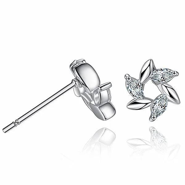 

Women Fashion Jewelry Windmill Design Zirconia Stud Earring Inlaid Crystal Diamonds Windmill CZ Stud Earrings, Silver