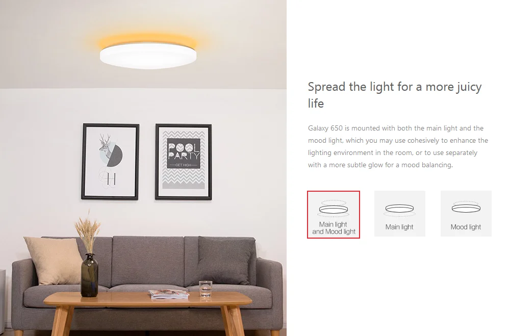 moon led smart ceiling light 650