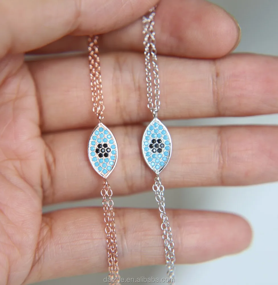 

promotion 2021 drop shipping silver chain cute evil eye charm women bracelet