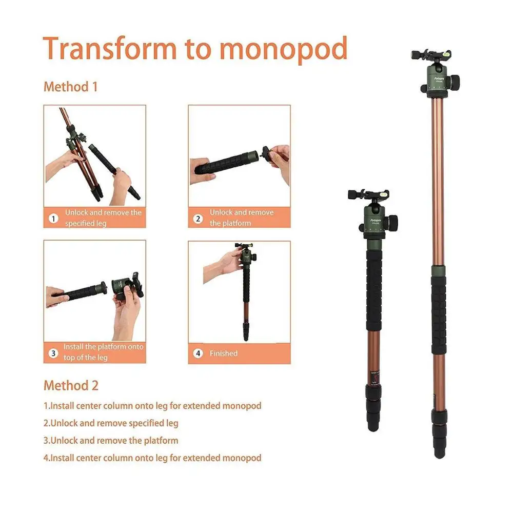 
FOTOPRO Professional heavy duty aluminum mirrorless camera tripod for dslr Camera 
