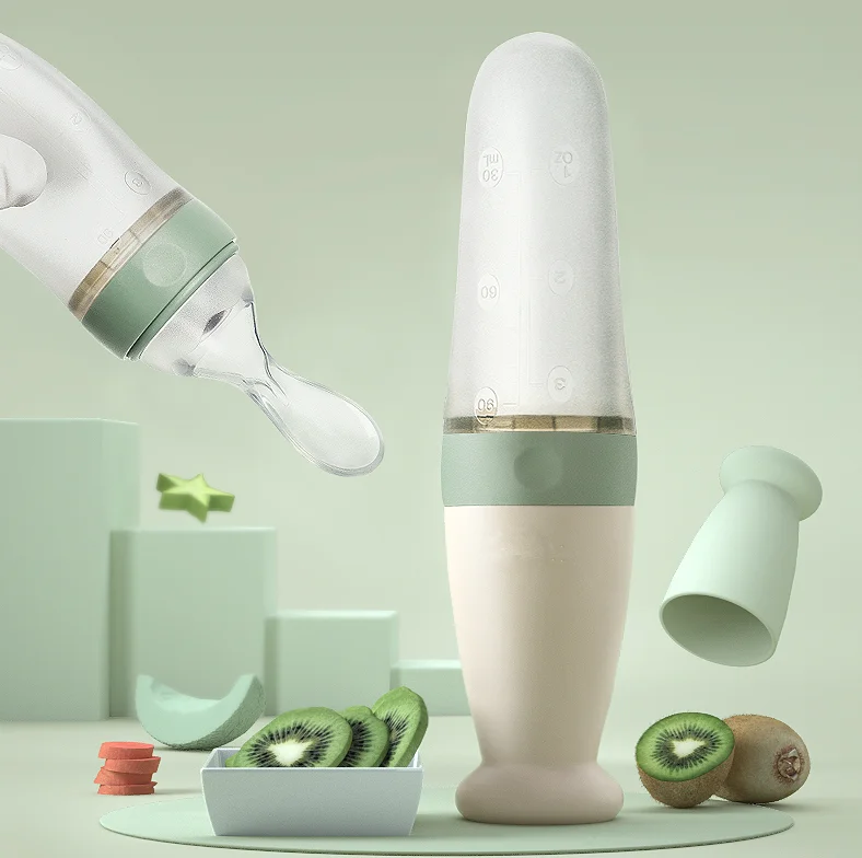ppsu food feeder bottle squeeze baby silicone spoon