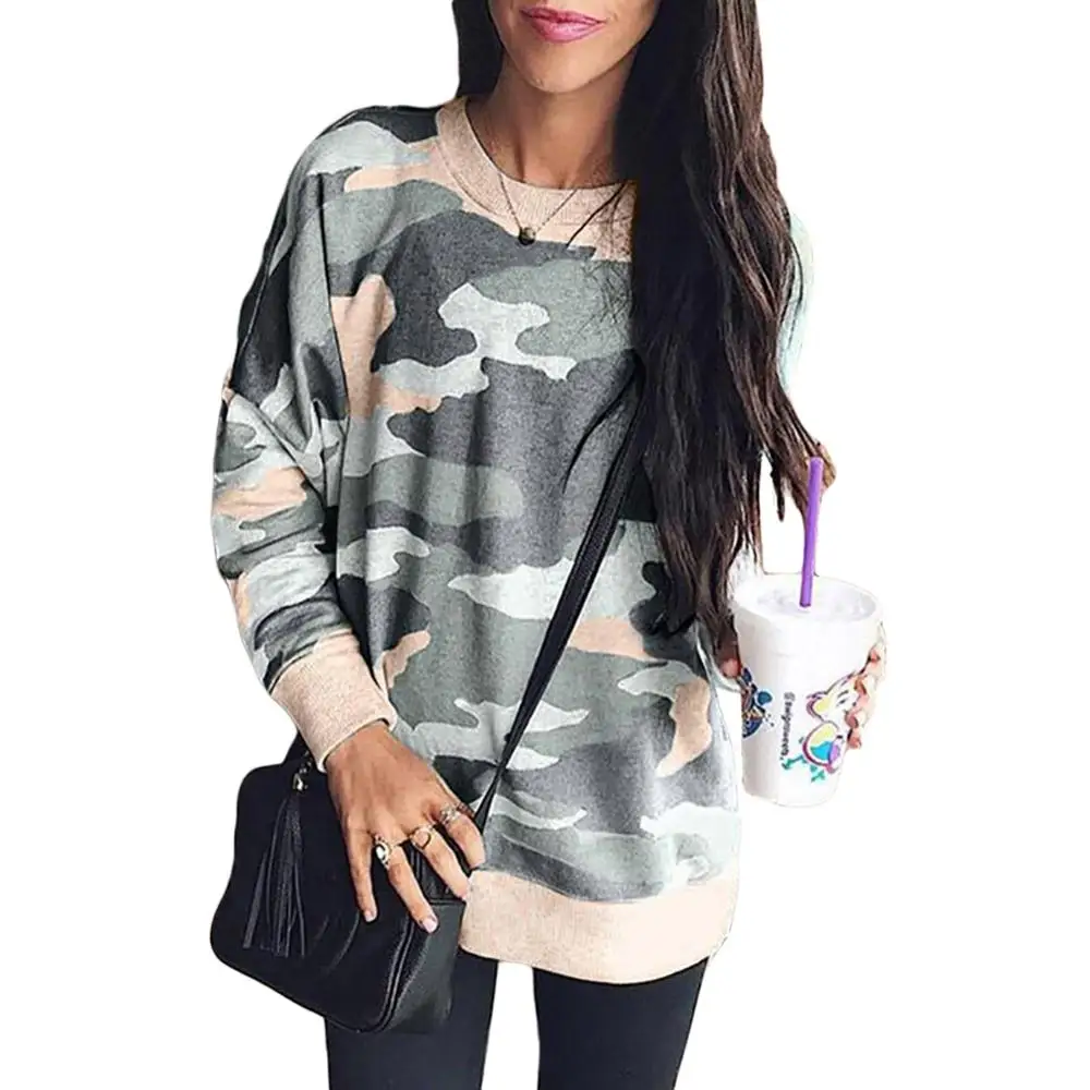 Wholesale Women Sweatshirt Casual Long Sleeve hoodie Pullover Crewneck Print Women Sweatshirt