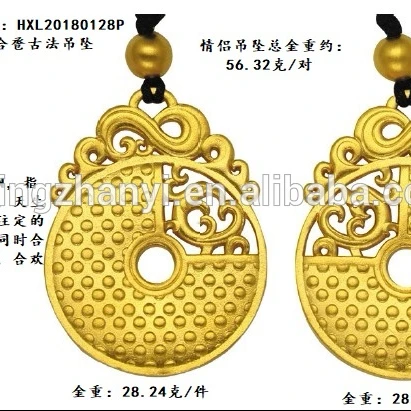 

Jingzhanyi Jewelry factory manufacturing 24K gold pendant, Gold 999 gold pendant, Gold material test report available