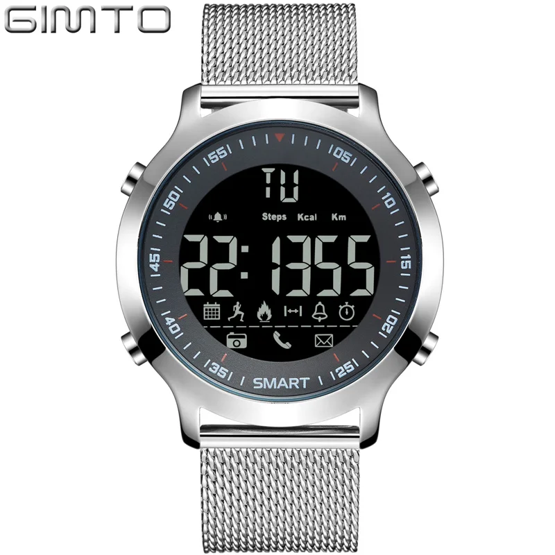 
Gimto 307 Luxury Mens Digital Bluetooth Smart Wristwatch Waterproof Outdoor Luminous LED Electronic Display Sport Watches 