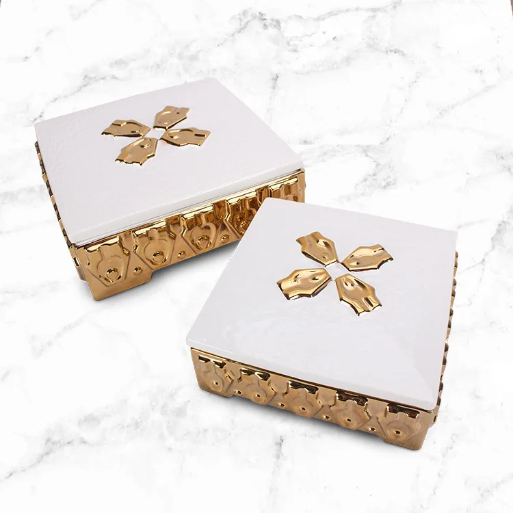 

Wholesale mini ceramic porcelain jewelry box with lid