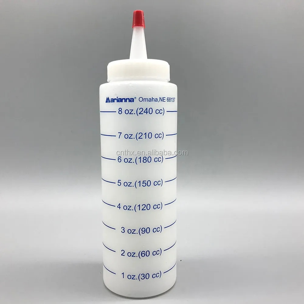 Bpa Free Pe 350ml 250ml Plastic Needlenosed Squeezable Sauce Salad