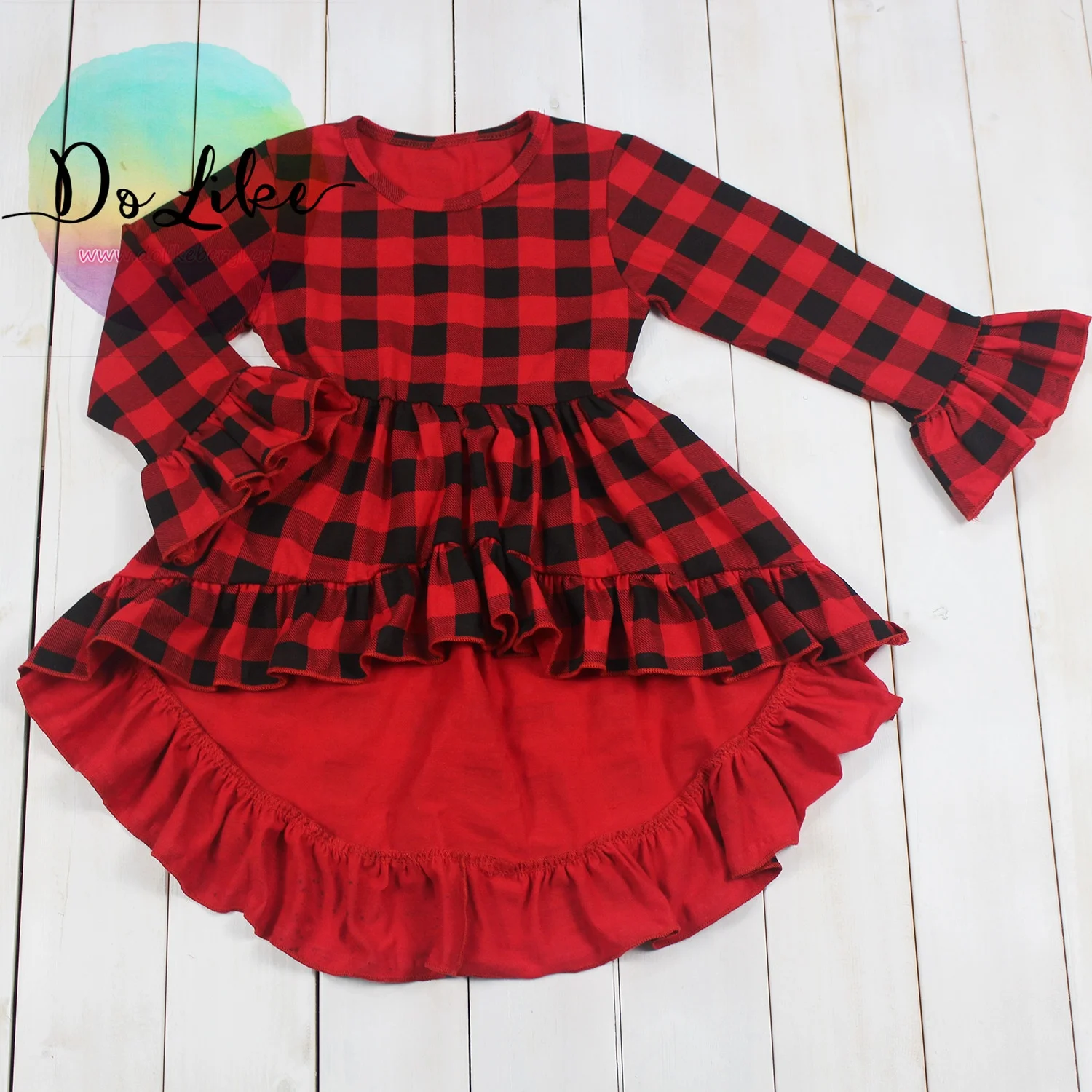 ruffle high low top