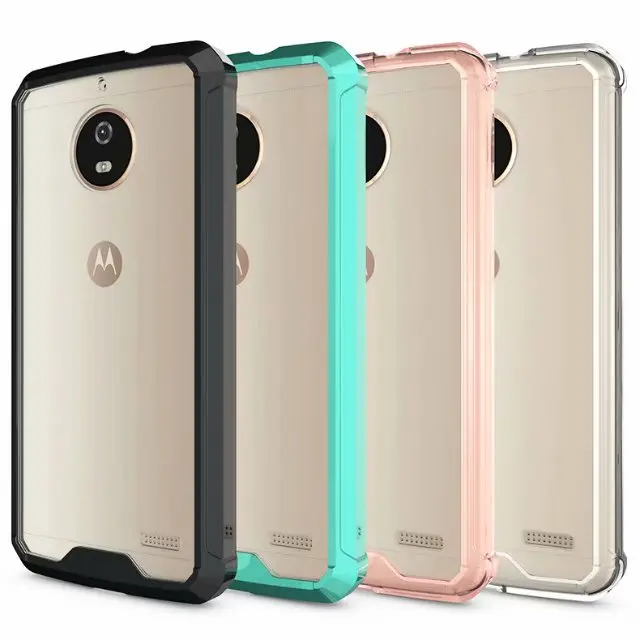 Transparent shockproof hybrid knight case cover armor Slim Armor TPU+PC phone case for Motorola Moto E4