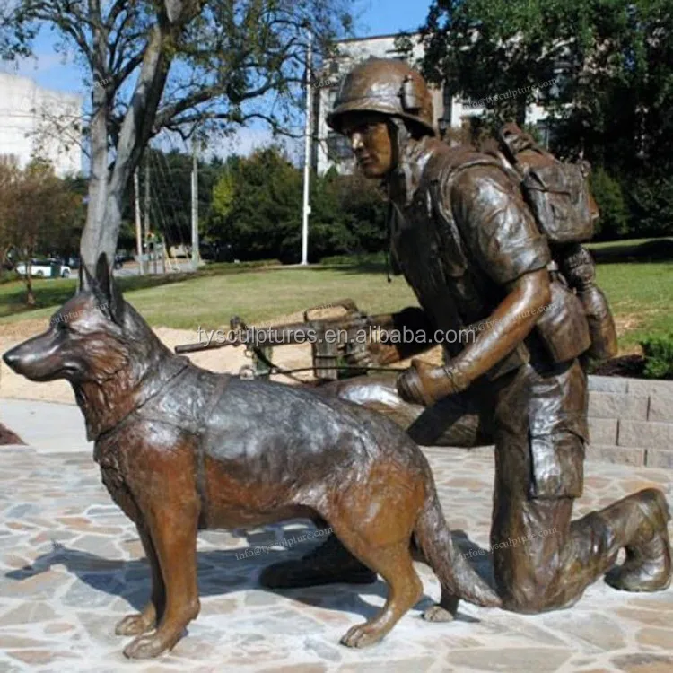 Life Size Bronze Kneeling Soldier Memorial Sculpture War Memorial ...