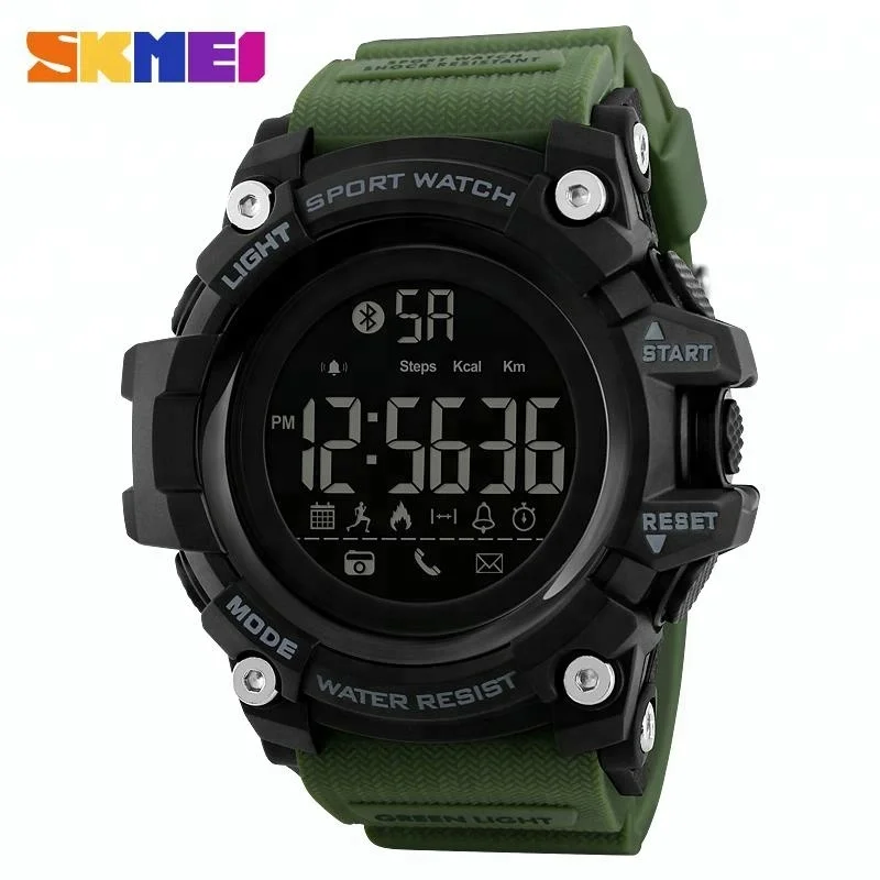 

New Design Wristwatch Men Military Men Digital Pedometer Smart Watch Sport Skmei 1385, Khaki/camo/blue/black/red/army green