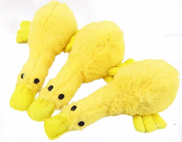 wholesale manufacturer plush stuffed squeaky dog yellow duck toys